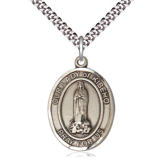 Pewter Our Lady of Kibeho Medal Catholic Jewelry Engraved Catholic Saint Jewelry