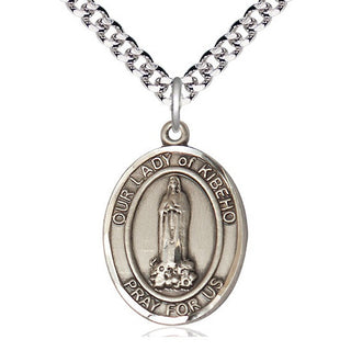 Pewter Our Lady of Kibeho Medal Catholic Jewelry Engraved Catholic Saint Jewelry