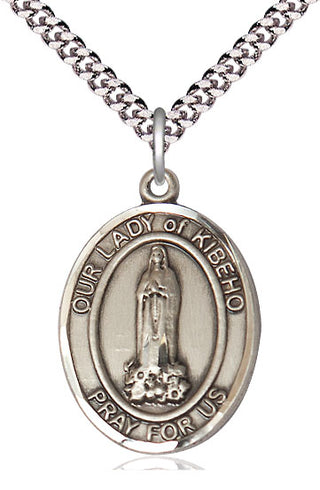 Sterling Silver Our Lady of Kibeho Medal Catholic Jewelry Engraved Catholic Saint Jewelry