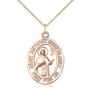 14kt Gold Filled Saint Anthony Mary Claret Medal Catholic Jewelry Engraved Catholic Saint Jewelry