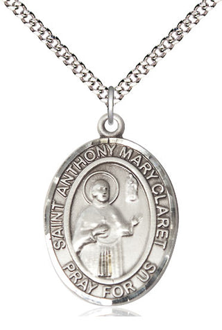 Pewter Saint Anthony Mary Claret Medal Catholic Jewelry Engraved Catholic Saint Jewelry