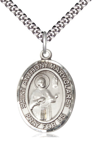 Pewter Saint Anthony Mary Claret Medal Catholic Jewelry Engraved Catholic Saint Jewelry