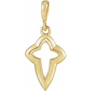 14K Yellow Petite Open Cross Pendant