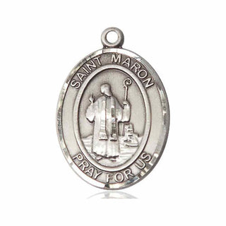 Pewter Saint Maron Medal Engraved Catholic Saint Jewelry
