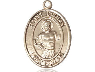 14kt Gold Filled Saint Dismas Medal Engraved Catholic Saint Jewelry