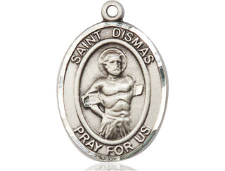 Pewter Saint Dismas Medal Engraved Catholic Saint Jewelry