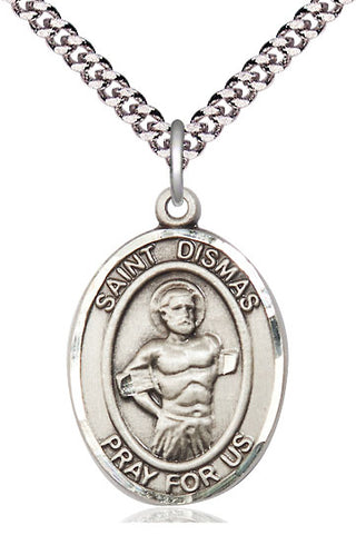 Pewter Saint Dismas Medal Catholic Jewelry Engraved Catholic Saint Jewelry