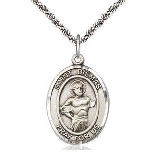 Sterling Silver Saint Dismas Medal Catholic Jewelry Engraved Catholic Saint Jewelry