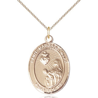 14kt Gold Filled Saint Margaret Mary Alacoque Medal Catholic Jewelry Engraved Catholic Saint Jewelry