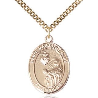 14kt Gold Filled Saint Margaret Mary Alacoque Medal Catholic Jewelry Engraved Catholic Saint Jewelry