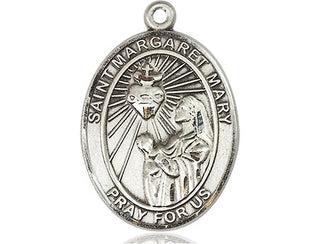 Pewter Saint Margaret Mary Alacoque Medal Engraved Catholic Saint Jewelry