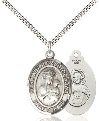 Pewter Our Lady of Czestochowa Medal Catholic Jewelry