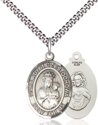 Pewter Our Lady of Czestochowa Medal Catholic Jewelry
