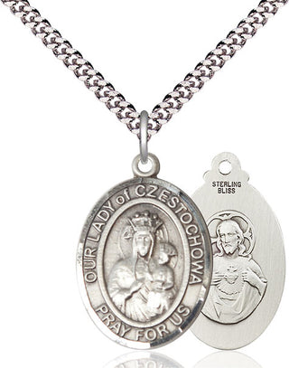 Sterling Silver Our Lady of Czestochowa Medal Catholic Jewelry