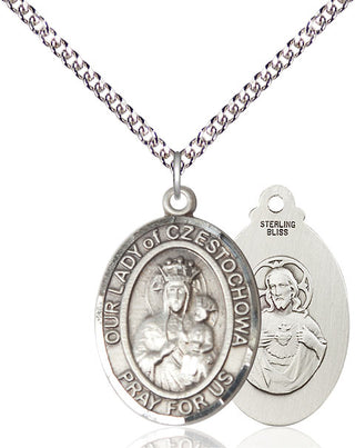 Sterling Silver Our Lady of Czestochowa Medal Catholic Jewelry