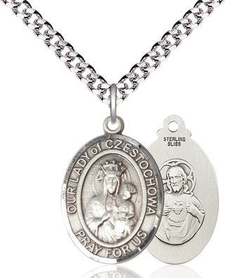 Sterling Silver Our Lady of Czestochowa Medal Catholic Jewelry