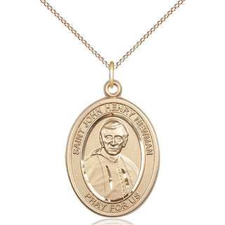 14kt Gold Filled Blessed John Henry Newman Medal Catholic Jewelry Engraved Catholic Saint Jewelry