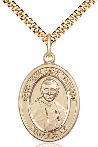 14kt Gold Filled Blessed John Henry Newman Medal Catholic Jewelry Engraved Catholic Saint Jewelry