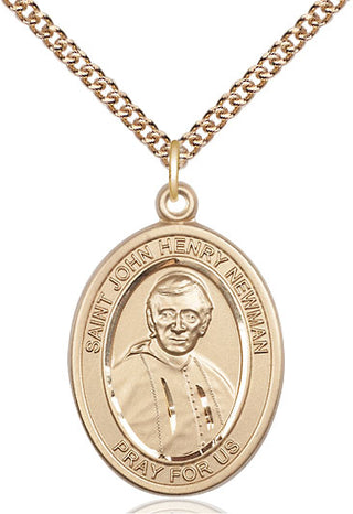 14kt Gold Filled Blessed John Henry Newman Medal Catholic Jewelry Engraved Catholic Saint Jewelry