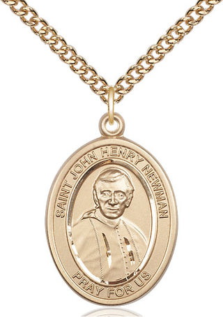 14kt Gold Blessed John Henry Newman Medal Engraved Catholic Saint Jewelry