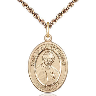 14kt Gold Blessed John Henry Newman Medal Engraved Catholic Saint Jewelry