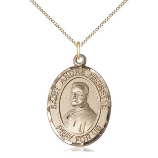 14kt Gold Filled Saint Andre Bessette Medal Catholic Jewelry Engraved Catholic Saint Jewelry