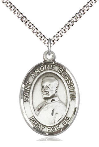 Pewter Saint Andre Bessette Medal Catholic Jewelry Engraved Catholic Saint Jewelry