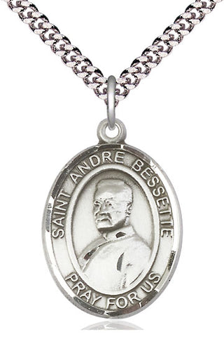 Sterling Silver Saint Andre Bessette Medal Catholic Jewelry Engraved Catholic Saint Jewelry