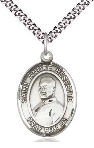 Sterling Silver Saint Andre Bessette Medal Catholic Jewelry Engraved Catholic Saint Jewelry