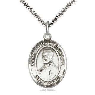 Sterling Silver Saint Andre Bessette Medal Catholic Jewelry Engraved Catholic Saint Jewelry