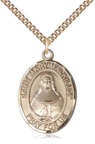 14kt Gold Saint Mary Mackillop Medal Engraved Catholic Saint Jewelry