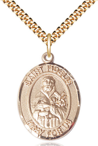 14kt Gold Filled Saint Fidelis Medal Catholic Jewelry Engraved Catholic Saint Jewelry