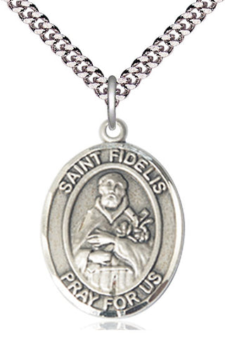 Pewter Saint Fidelis Medal Catholic Jewelry Engraved Catholic Saint Jewelry