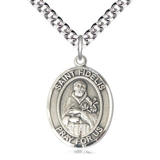Sterling Silver Saint Fidelis Medal Catholic Jewelry Engraved Catholic Saint Jewelry