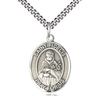 Sterling Silver Saint Fidelis Medal Catholic Jewelry Engraved Catholic Saint Jewelry