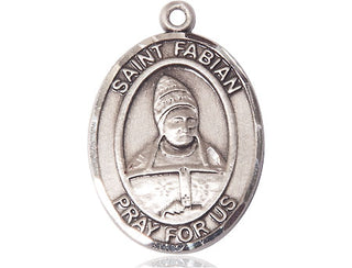 Pewter Saint Fabian Medal Engraved Catholic Saint Jewelry