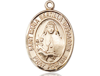 14kt Gold Saint Maria Bertilla Boscardin Medal Engraved Catholic Saint Jewelry