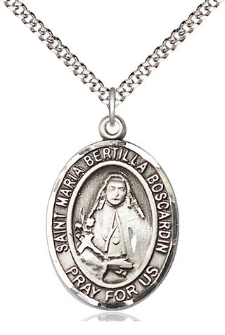 Pewter Saint Maria Bertilla Boscardin Medal Catholic Jewelry Engraved Catholic Saint Jewelry