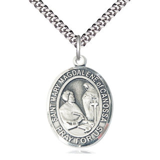 Pewter Saint Mary Magdalene of Canossa Medal Catholic Jewelry Engraved Catholic Saint Jewelry