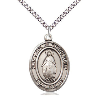 Sterling Silver Our Lady Of Good Help Medal Catholic Jewelry Engraved Catholic Saint Jewelry