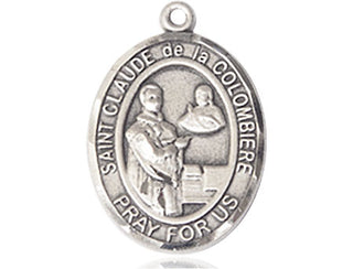Sterling Silver Saint Claude de la Colombiere Medal Catholic Jewelry Engraved Catholic Saint Jewelry