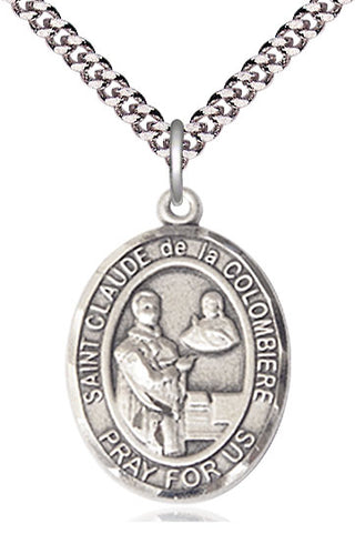 Sterling Silver Saint Claude de la Colombiere Medal Catholic Jewelry Engraved Catholic Saint Jewelry