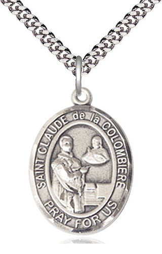 Sterling Silver Saint Claude de la Colombiere Medal Catholic Jewelry Engraved Catholic Saint Jewelry