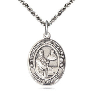 Sterling Silver Saint Claude de la Colombiere Medal Catholic Jewelry Engraved Catholic Saint Jewelry