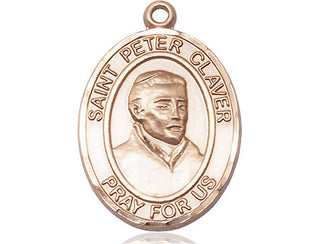 14kt Gold Filled Saint Peter Claver Medal Engraved Catholic Saint Jewelry