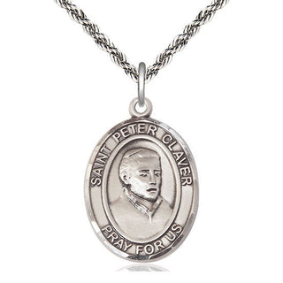 Sterling Silver Saint Peter Claver Medal Catholic Jewelry Engraved Catholic Saint Jewelry