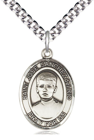 Pewter Saint Jose Canchez del Rio Medal Catholic Jewelry Engraved Catholic Saint Jewelry