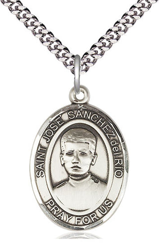 Pewter Saint Jose Canchez del Rio Medal Catholic Jewelry Engraved Catholic Saint Jewelry