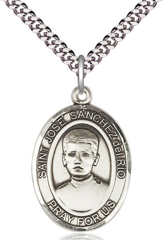 Sterling Silver Saint Jose Canchez del Rio Medal Catholic Jewelry Engraved Catholic Saint Jewelry
