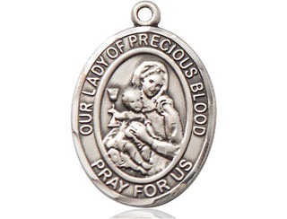 Pewter Our Lady of the Precious Blood Medal Engraved Catholic Saint Jewelry